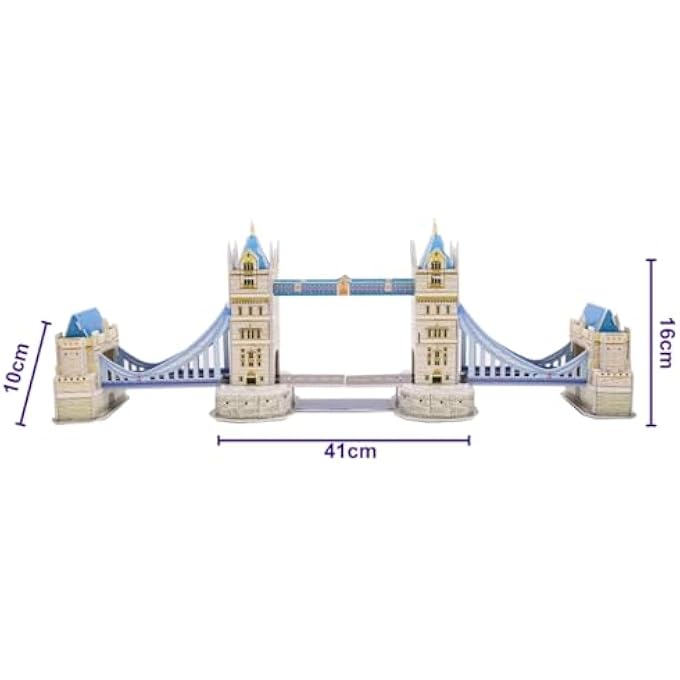 3D PUZZLE GLOBAL LANDMARKS TOWER BRIDGE GRAND UNIQUE & COLLECTIBLE MODEL ASSEMBLY BUILDING KIT FOR KIDS & ADULTS 41PCS - Image 4